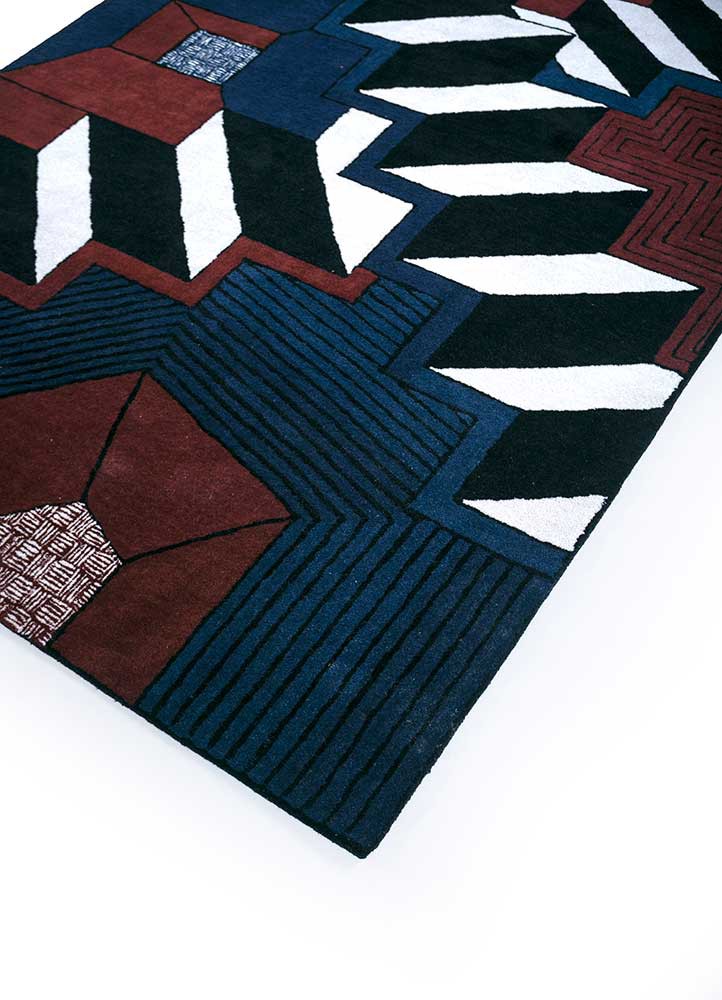 archetype grey and black wool and viscose hand tufted Rug - FoldShot