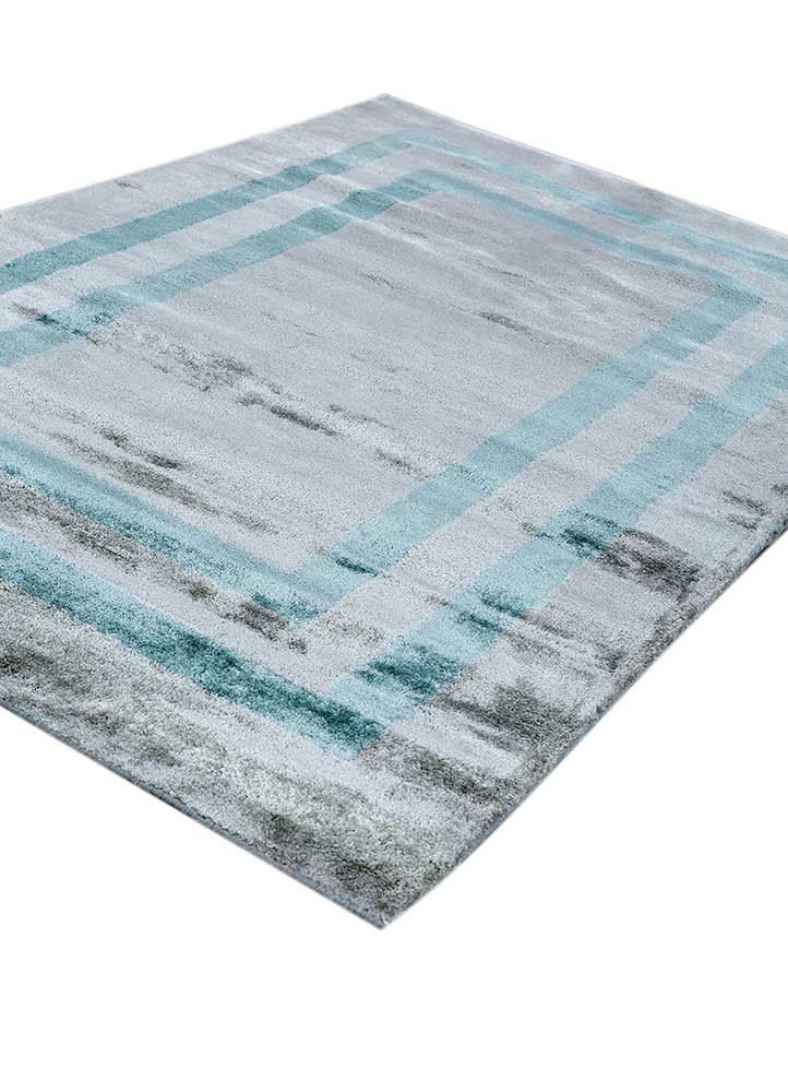 linear grey and black viscose hand tufted Rug - FoldShot