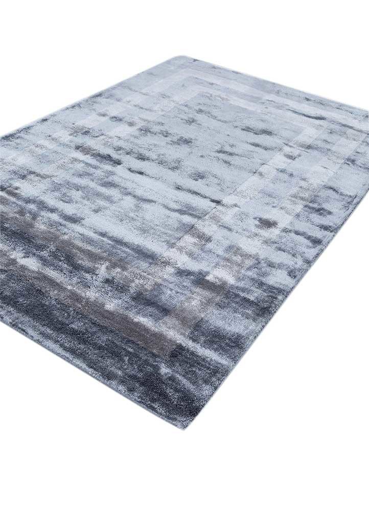 linear blue viscose hand tufted Rug - FoldShot linear blue viscose hand tufted Rug - FoldShot