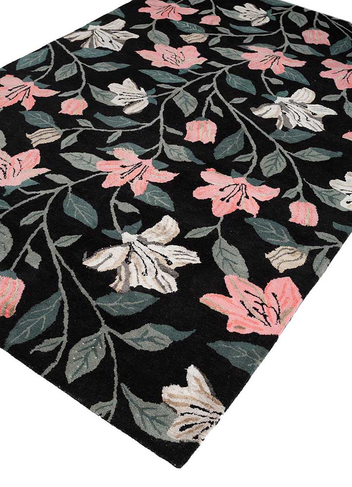 hacienda grey and black wool and viscose hand tufted Rug - FoldShot