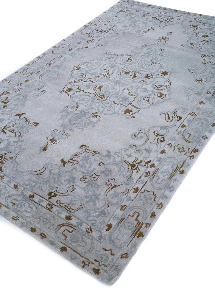 imara grey and black wool hand tufted Rug - FoldShot