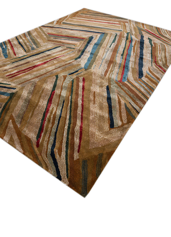 genesis gold wool and viscose hand tufted Rug - FoldShot