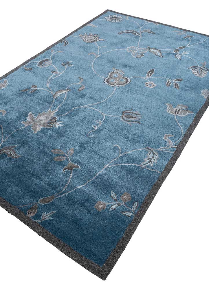 Hacienda Blue Hand Tufted Wool and Viscose RugsTra13557Jaipur Rugs