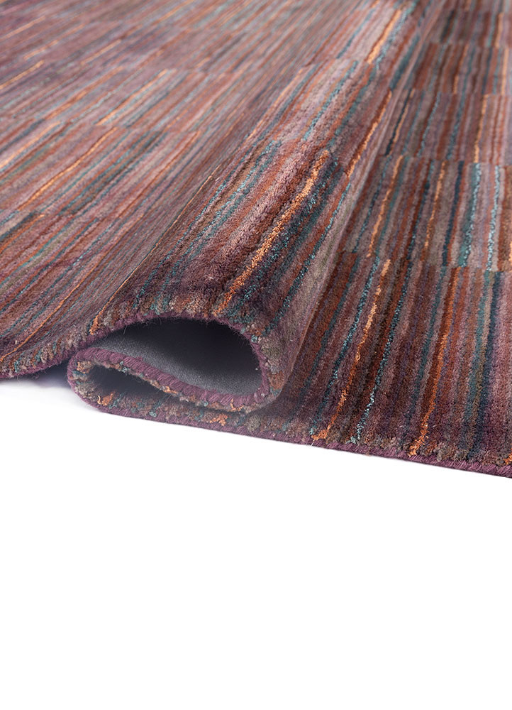 acar pink and purple wool and viscose hand tufted Rug - FoldShot