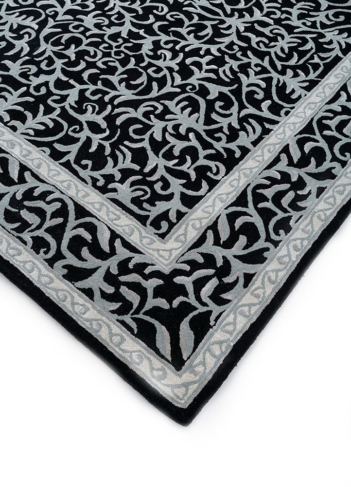 kasbah grey and black wool and viscose hand tufted Rug - FoldShot kasbah grey and black wool and viscose hand tufted Rug - FoldShot