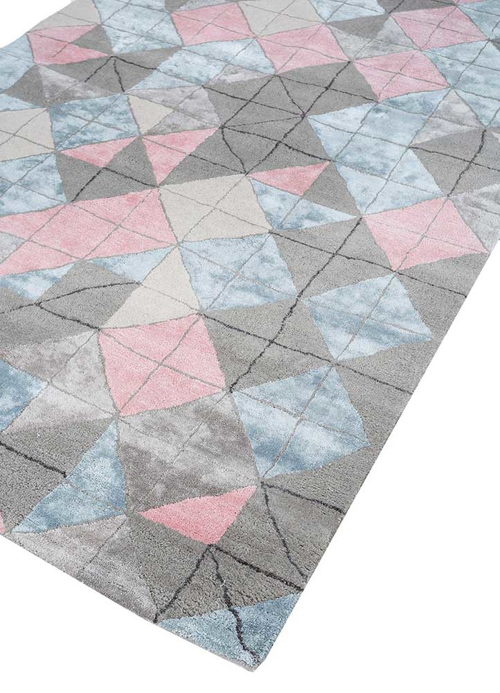 caliedo blue wool and viscose hand tufted Rug - FoldShot