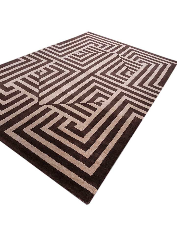 chroma beige and brown wool hand tufted Rug - FoldShot