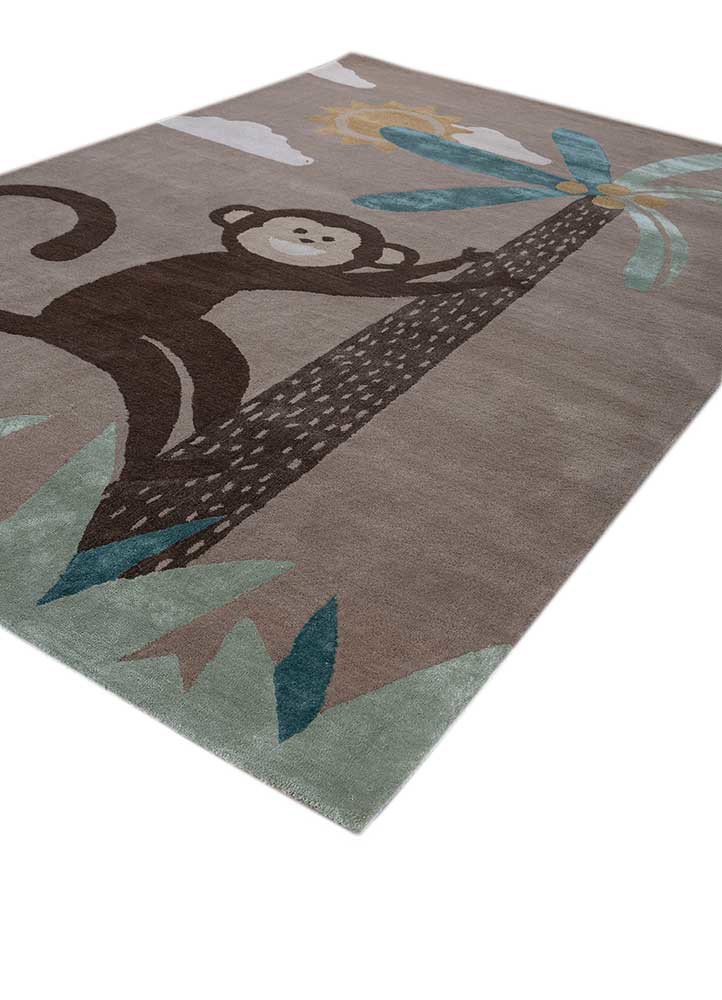 confetti beige and brown wool and viscose hand tufted Rug - FoldShot