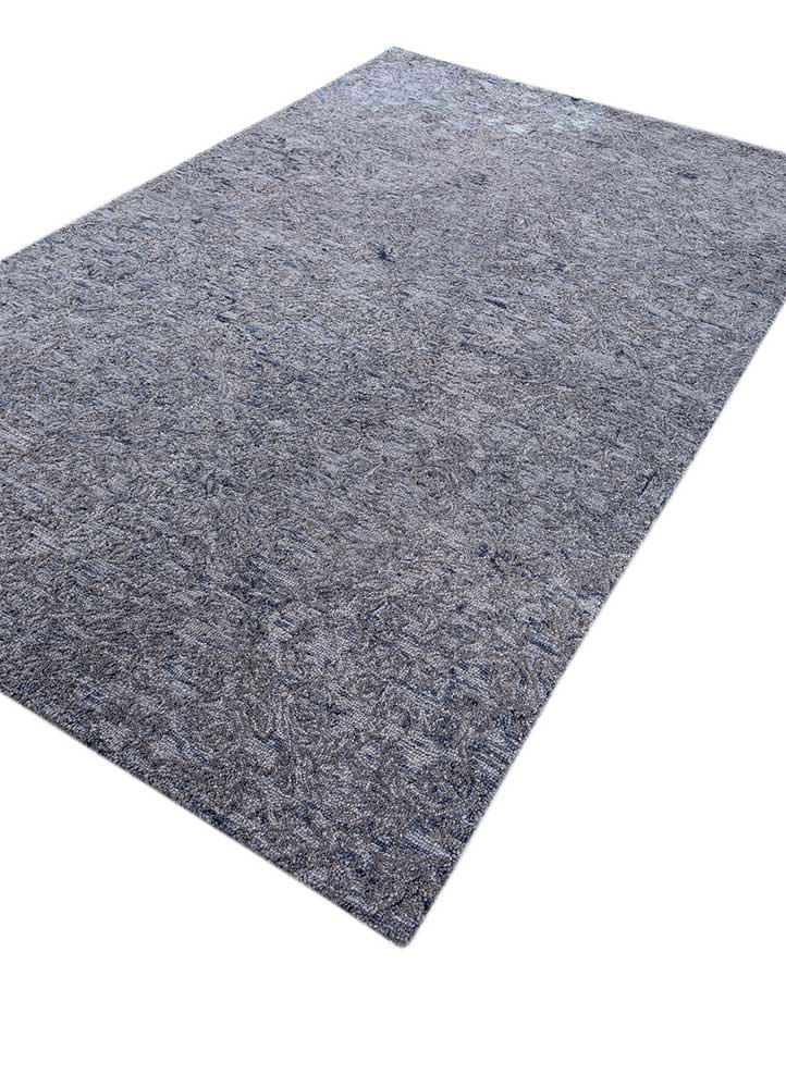 imara grey and black wool and viscose hand tufted Rug - FoldShot