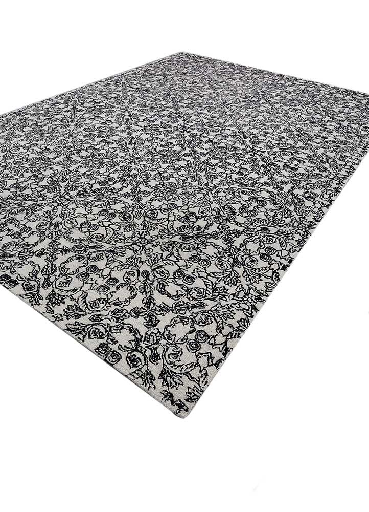 imara grey and black wool and viscose hand tufted Rug - FoldShot