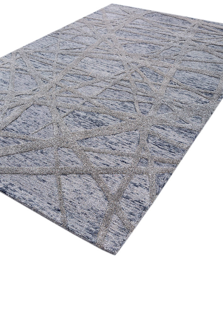 contour grey and black wool and viscose hand tufted Rug - FoldShot contour grey and black wool and viscose hand tufted Rug - FoldShot