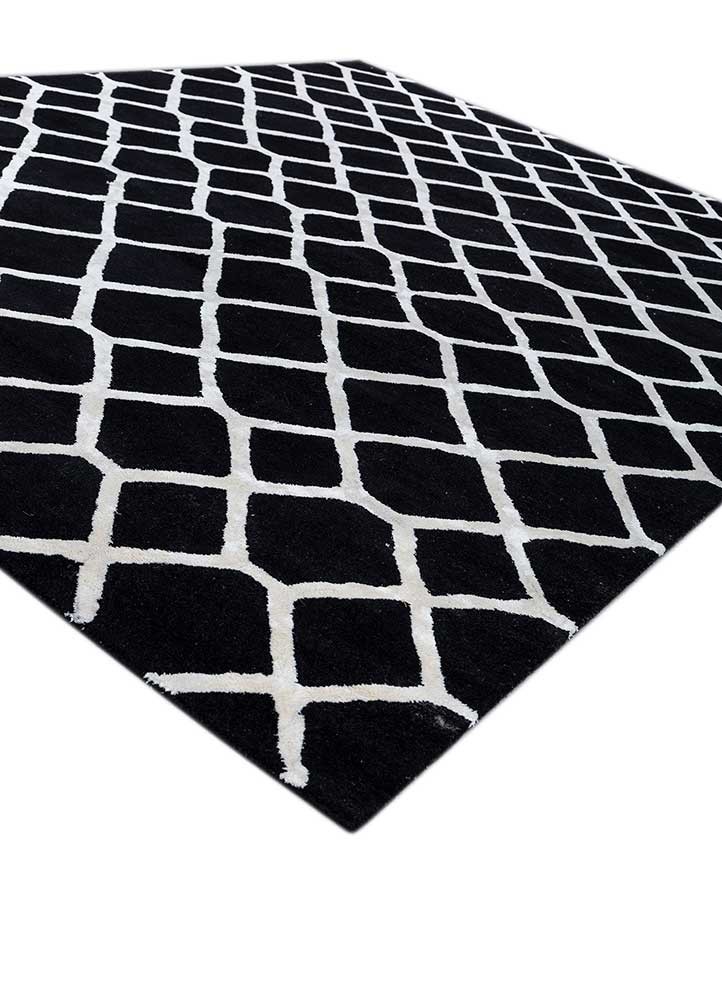 contour grey and black wool and viscose hand tufted Rug - FoldShot
