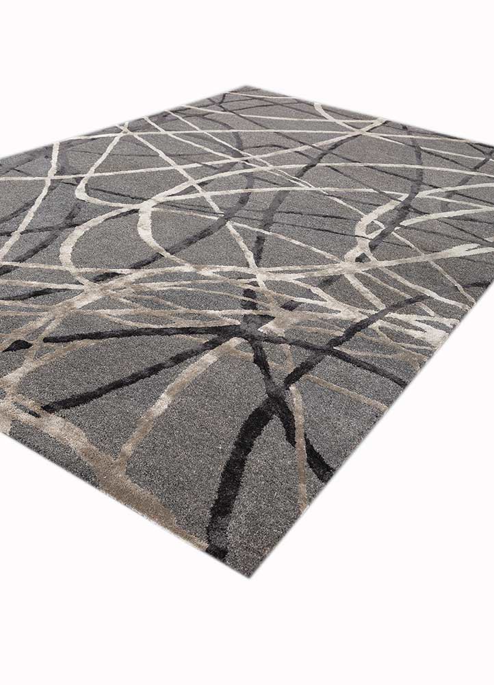 acar grey and black wool and viscose hand tufted Rug - FoldShot acar grey and black wool and viscose hand tufted Rug - FoldShot