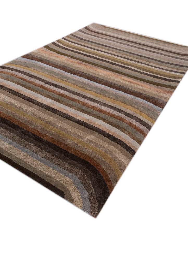 acar beige and brown wool and viscose hand tufted Rug - FoldShot