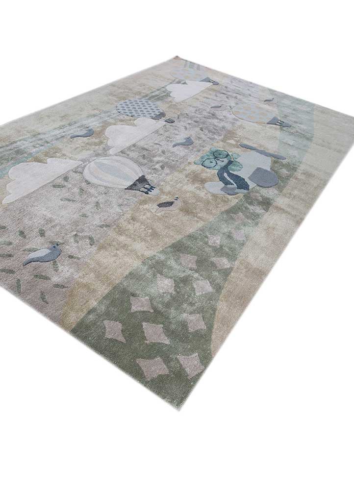 confetti green wool and viscose hand tufted Rug - FoldShot confetti green wool and viscose hand tufted Rug - FoldShot
