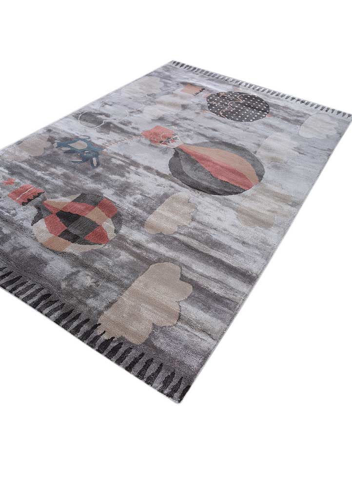 confetti grey and black wool and viscose hand tufted Rug - FoldShot