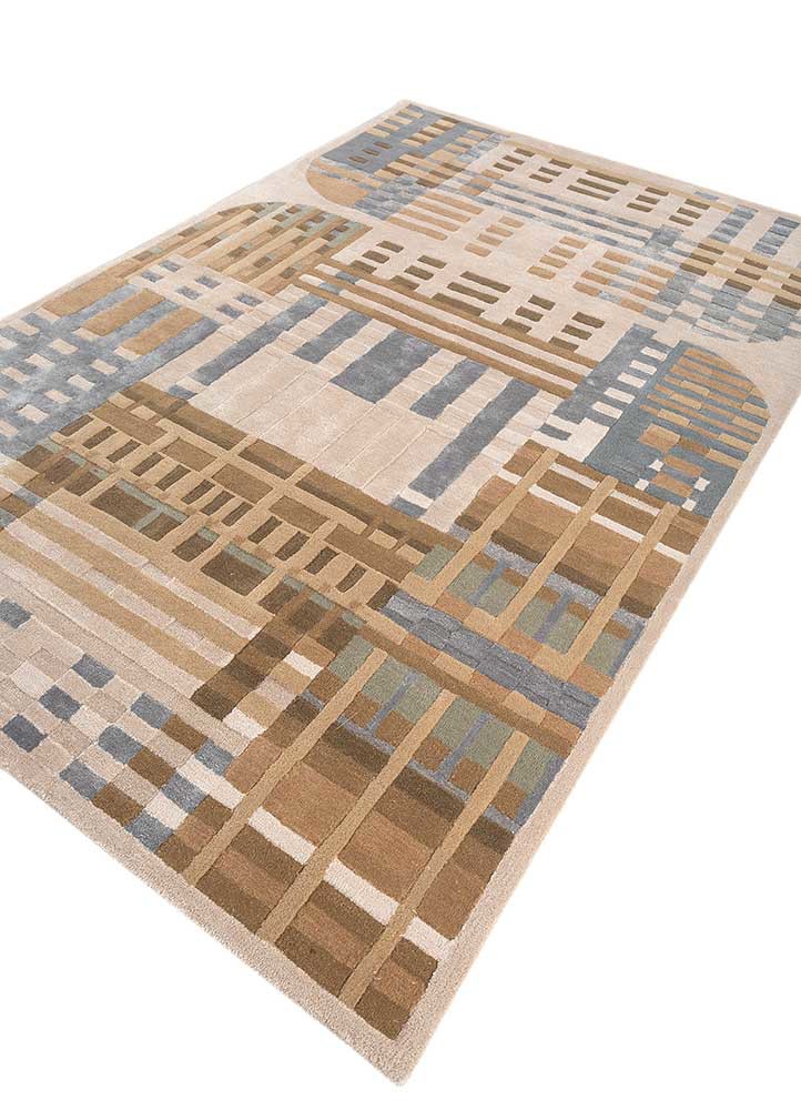 come around ivory wool and viscose hand tufted Rug - FoldShot