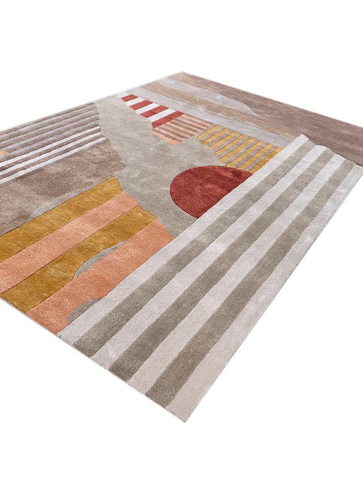 confetti beige and brown wool and viscose hand tufted Rug - FoldShot