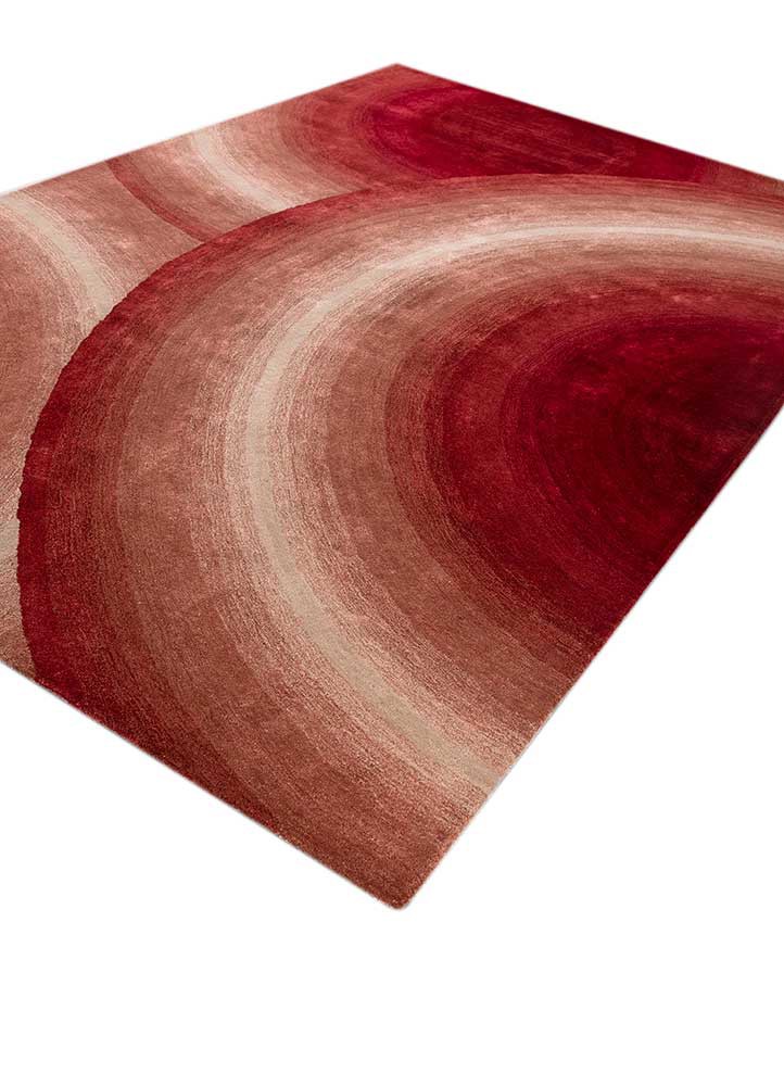 chroma red and orange wool and viscose hand tufted Rug - FoldShot