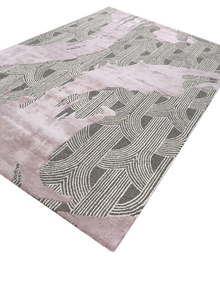 pathways grey and black wool and viscose hand tufted Rug - FoldShot pathways grey and black wool and viscose hand tufted Rug - FoldShot