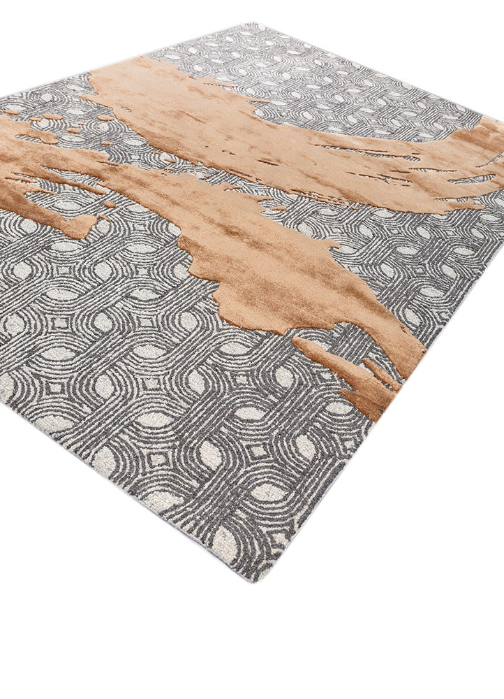pathways red and orange wool and viscose hand tufted Rug - FoldShot pathways red and orange wool and viscose hand tufted Rug - FoldShot