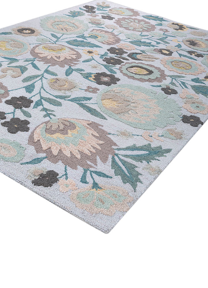 hacienda blue polyester hand tufted Rug - FoldShot hacienda blue polyester hand tufted Rug - FoldShot