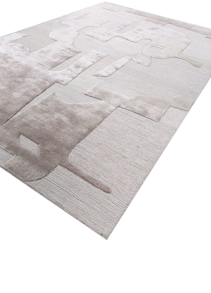 white noise ivory wool and viscose hand tufted Rug - FoldShot white noise ivory wool and viscose hand tufted Rug - FoldShot