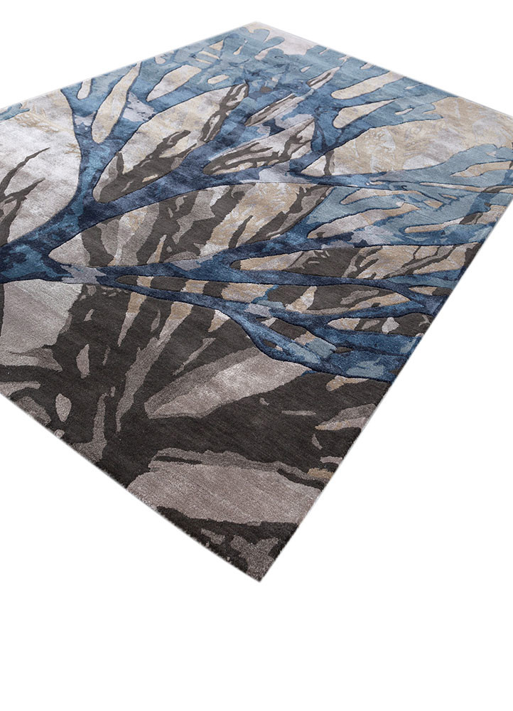 aurelia grey and black wool and viscose hand tufted Rug - FoldShot