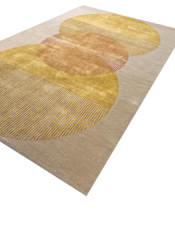 come around gold wool and viscose hand tufted Rug - FoldShot