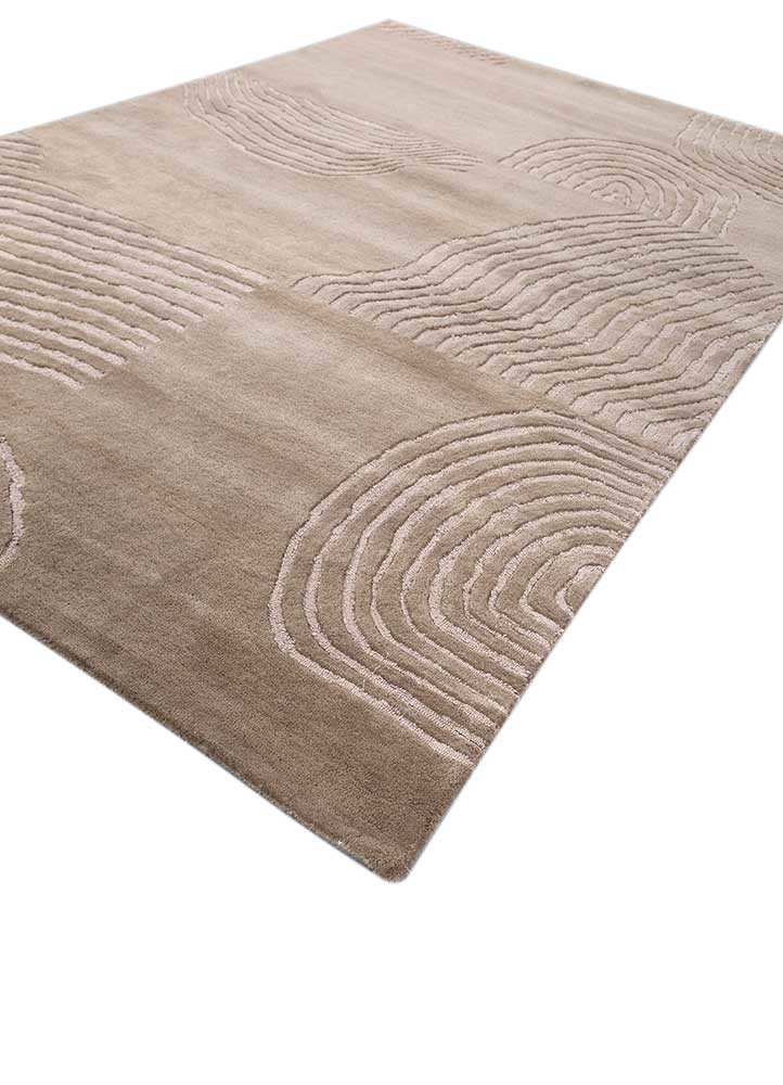 aprezo beige and brown wool and viscose hand tufted Rug - FoldShot aprezo beige and brown wool and viscose hand tufted Rug - FoldShot