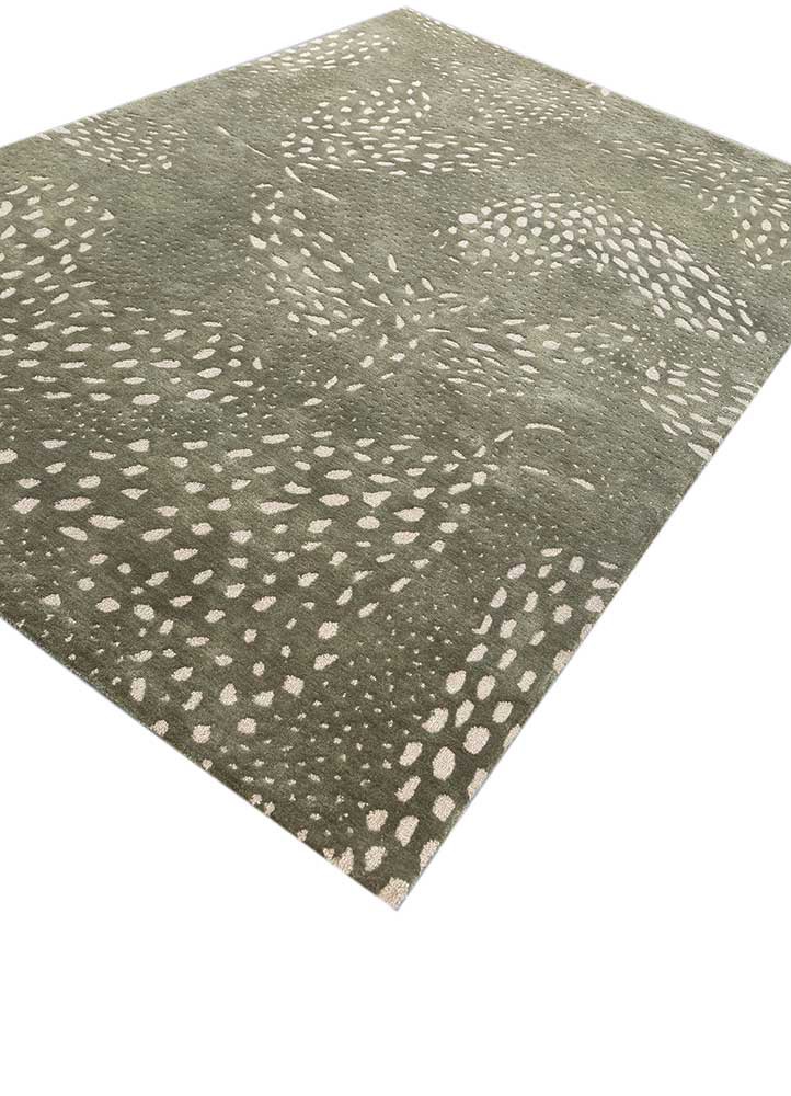 aurelia green wool and viscose hand tufted Rug - FoldShot