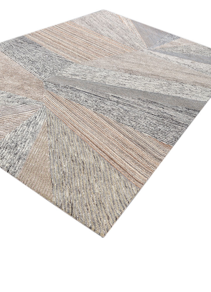 pathways beige and brown wool and viscose hand tufted Rug - FoldShot pathways beige and brown wool and viscose hand tufted Rug - FoldShot
