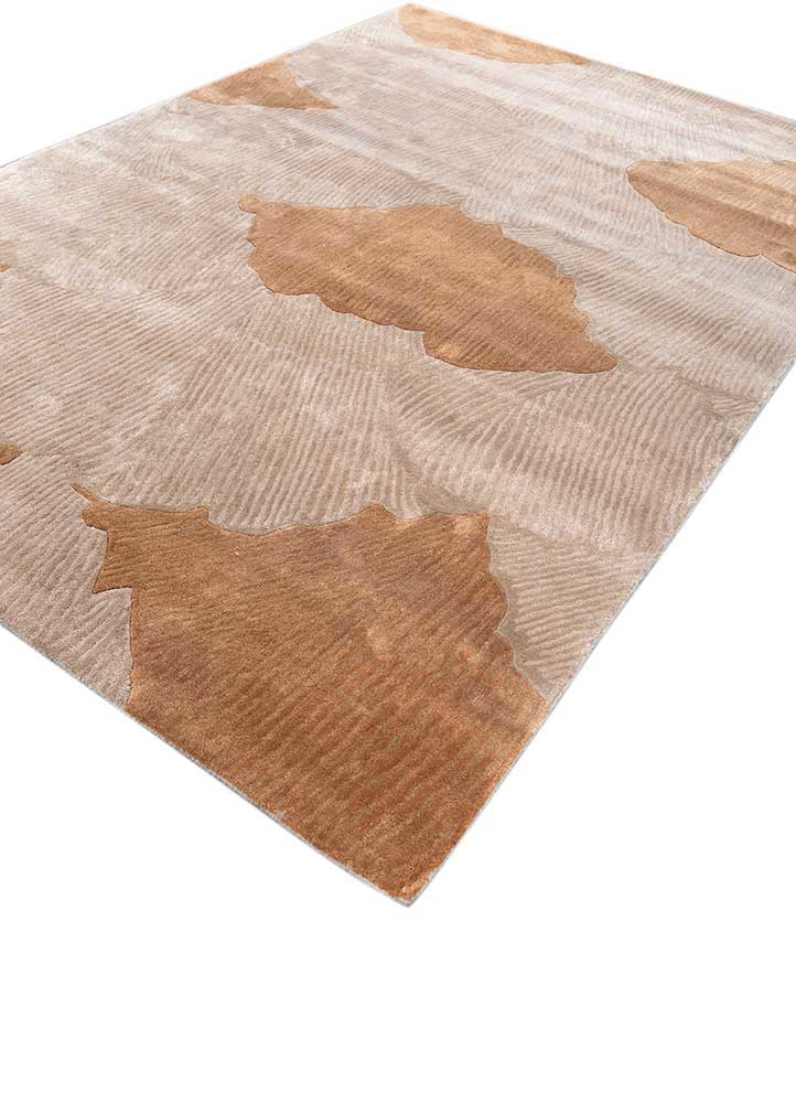 aurelia beige and brown wool and viscose hand tufted Rug - FoldShot
