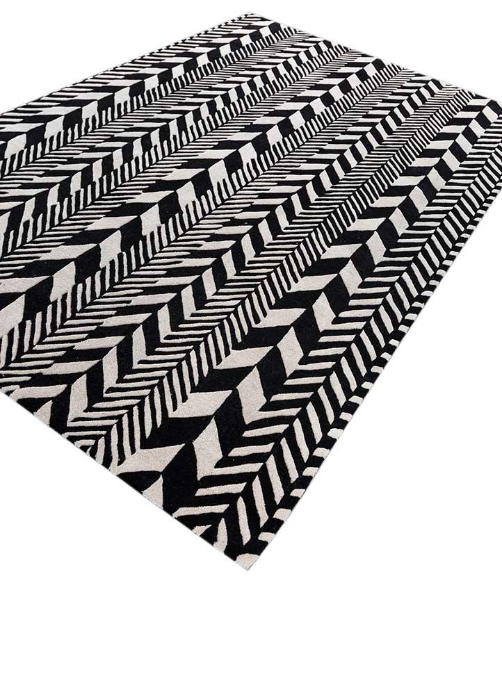 adrift grey and black wool hand tufted Rug - FoldShot