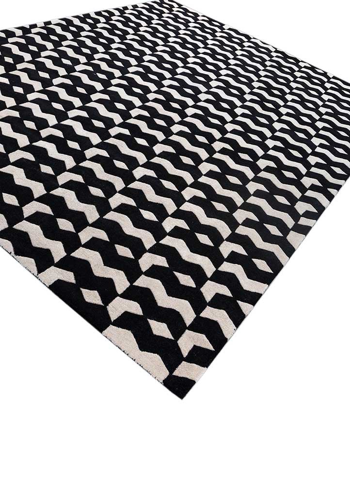 adrift grey and black wool hand tufted Rug - FoldShot