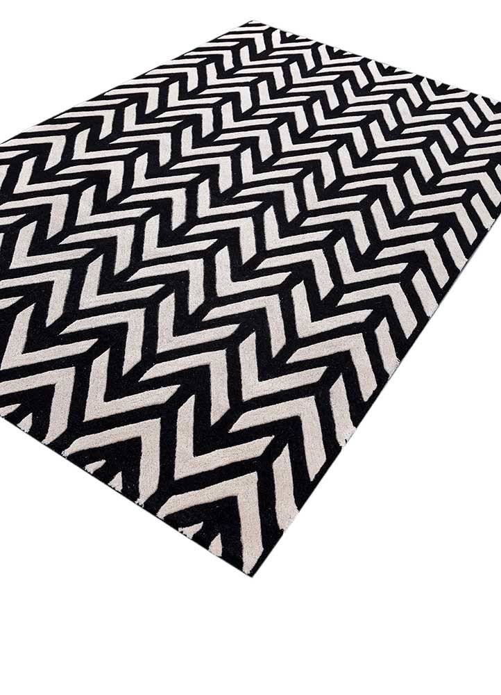 adrift grey and black wool hand tufted Rug - FoldShot