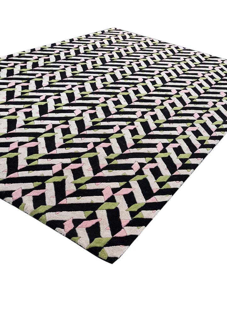 adrift grey and black wool hand tufted Rug - FoldShot