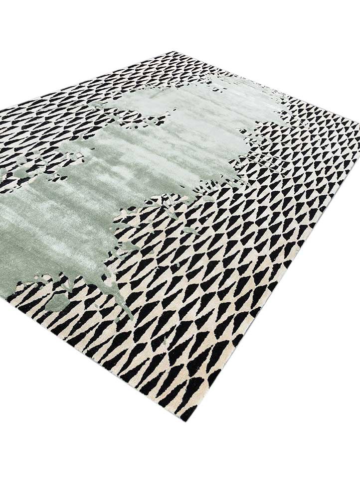 adrift blue wool and viscose hand tufted Rug - FoldShot