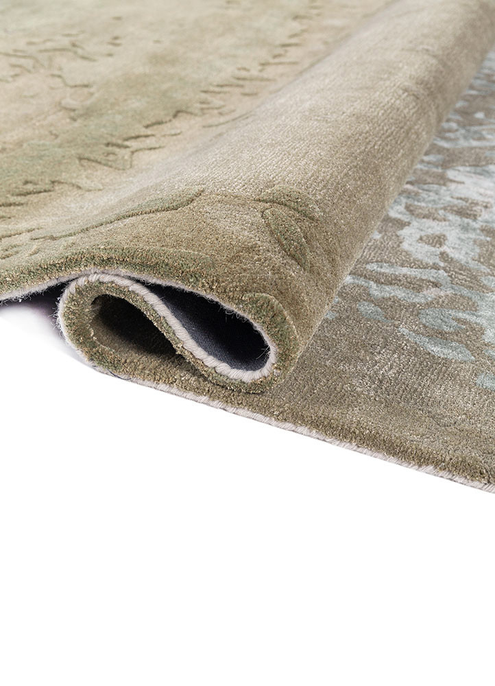 white noise blue wool and viscose hand tufted Rug - FoldShot white noise blue wool and viscose hand tufted Rug - FoldShot