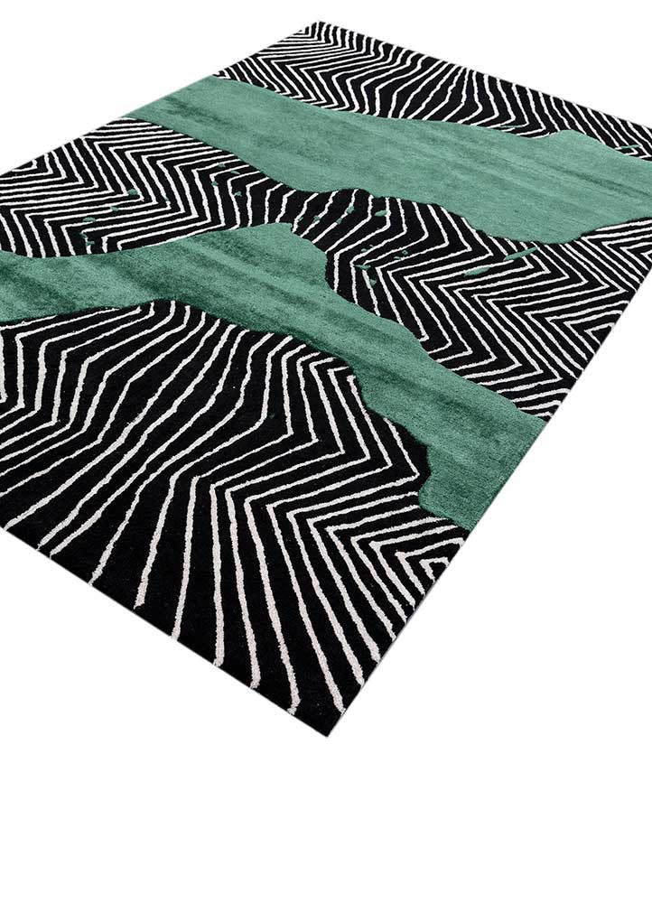 adrift grey and black wool and viscose hand tufted Rug - FoldShot