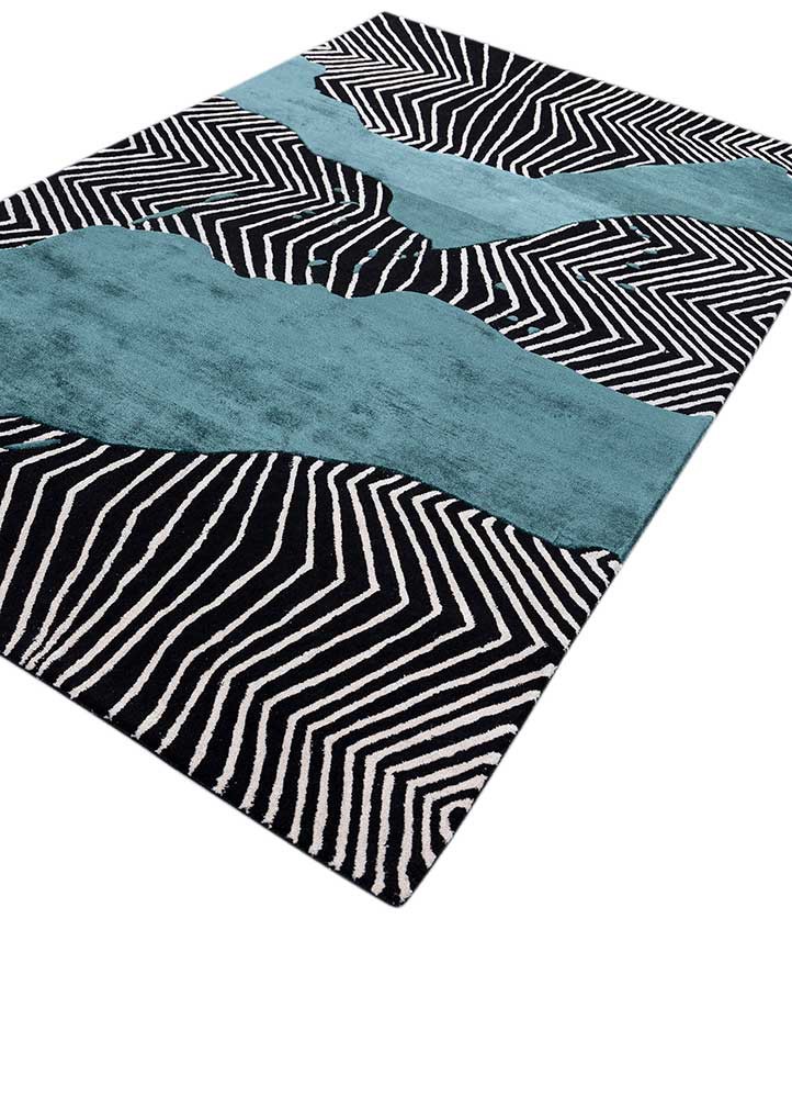 adrift grey and black wool and viscose hand tufted Rug - FoldShot