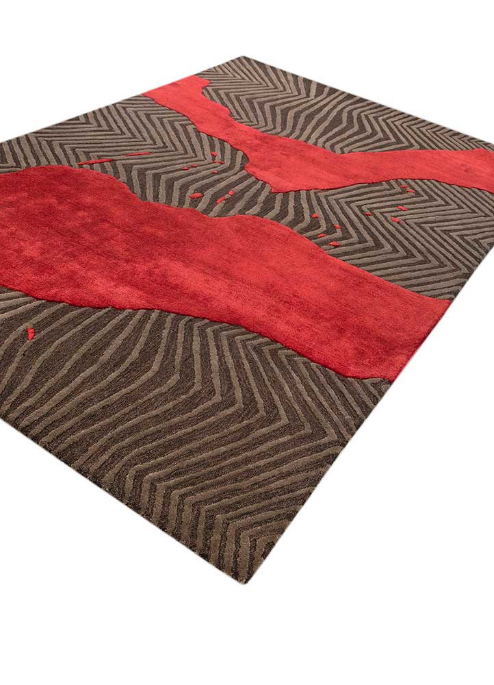 adrift beige and brown wool and viscose hand tufted Rug - FoldShot