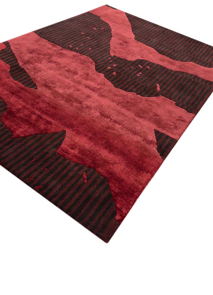 adrift red and orange wool and viscose hand tufted Rug - FoldShot