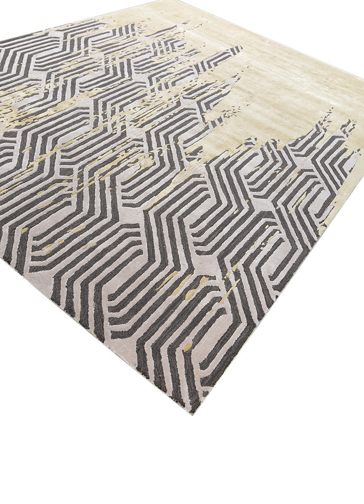 adrift gold wool and viscose hand tufted Rug - FoldShot