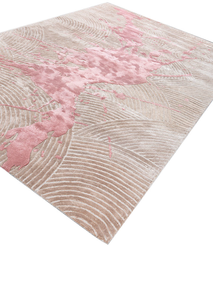 adrift beige and brown wool and viscose hand tufted Rug - FoldShot