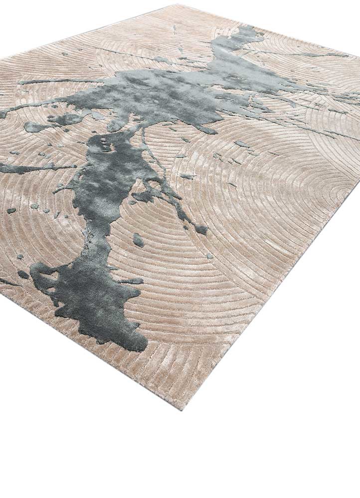 adrift beige and brown wool and viscose hand tufted Rug - FoldShot