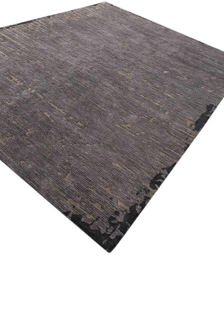 white noise grey and black wool and viscose hand tufted Rug - FoldShot