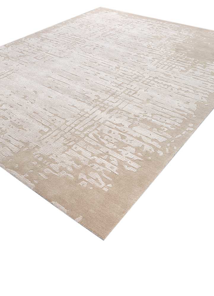 white noise ivory wool and viscose hand tufted Rug - FoldShot