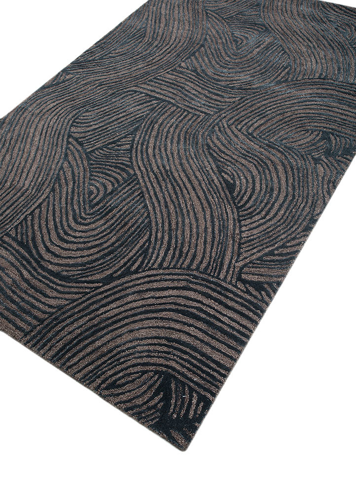 modo grey and black wool and viscose hand tufted Rug - FoldShot modo grey and black wool and viscose hand tufted Rug - FoldShot