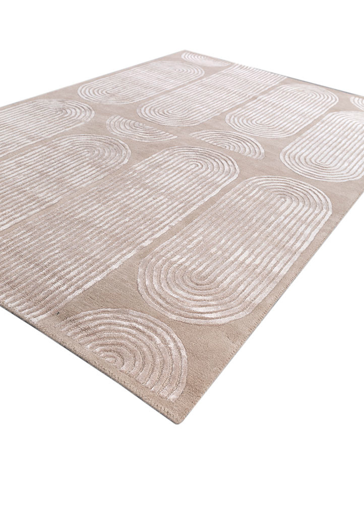 caliedo ivory wool and viscose hand tufted Rug - FoldShot